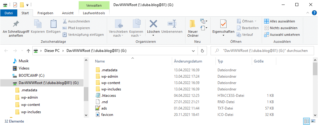 WebDAV im Windows Dateiexplorer
